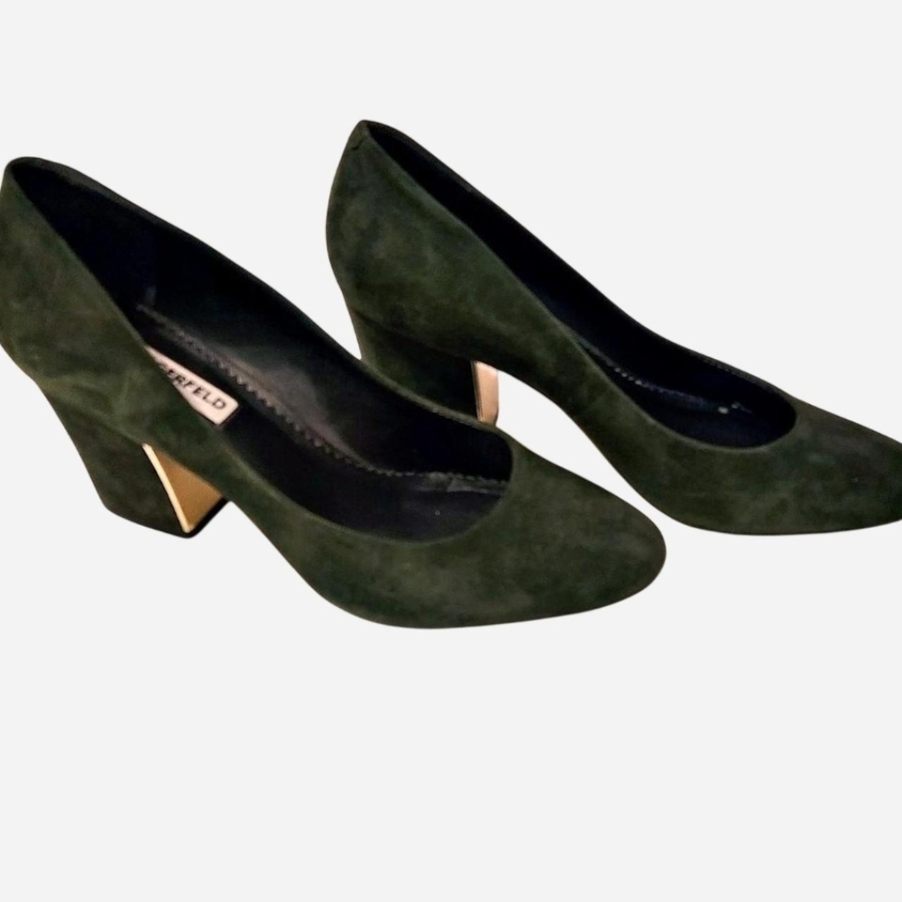 Karl Lagerfeld Green Suede Pumps